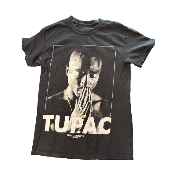 TUPAC  T-Shirt Prayer 2PAC Men's Black Graphic Tee Rap Y2K 90s Dear Momma - Picture 1 of 5